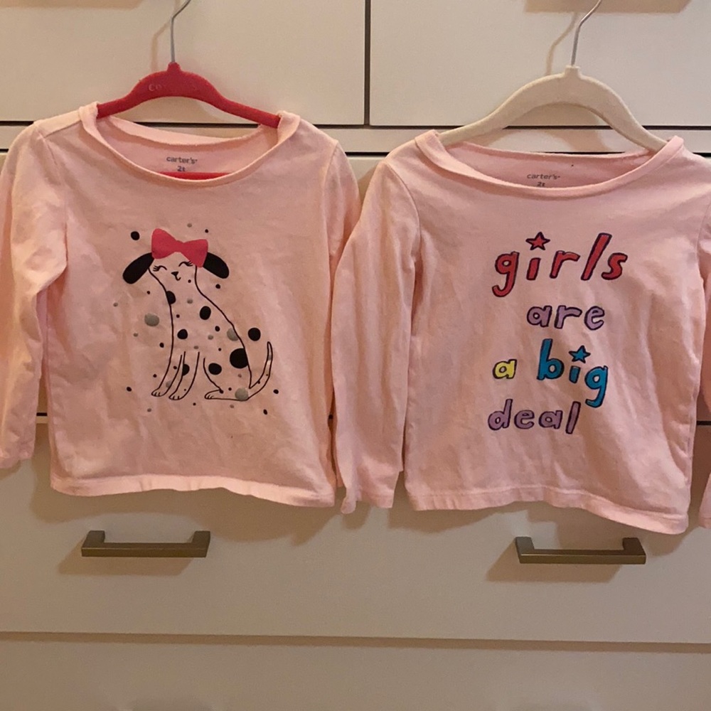 2 pink long sleeve shirts. Both never worn!